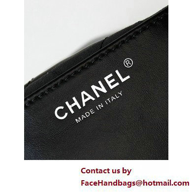 Chanel Shiny Calfskin  &  Silver-Tone Metal CHANEL 22 Mini Handbag AS3980 Gradient Silver Black